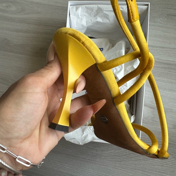 PROENZA SCHOULER YELLOW SATIN HEELS - Picture 7 of 12